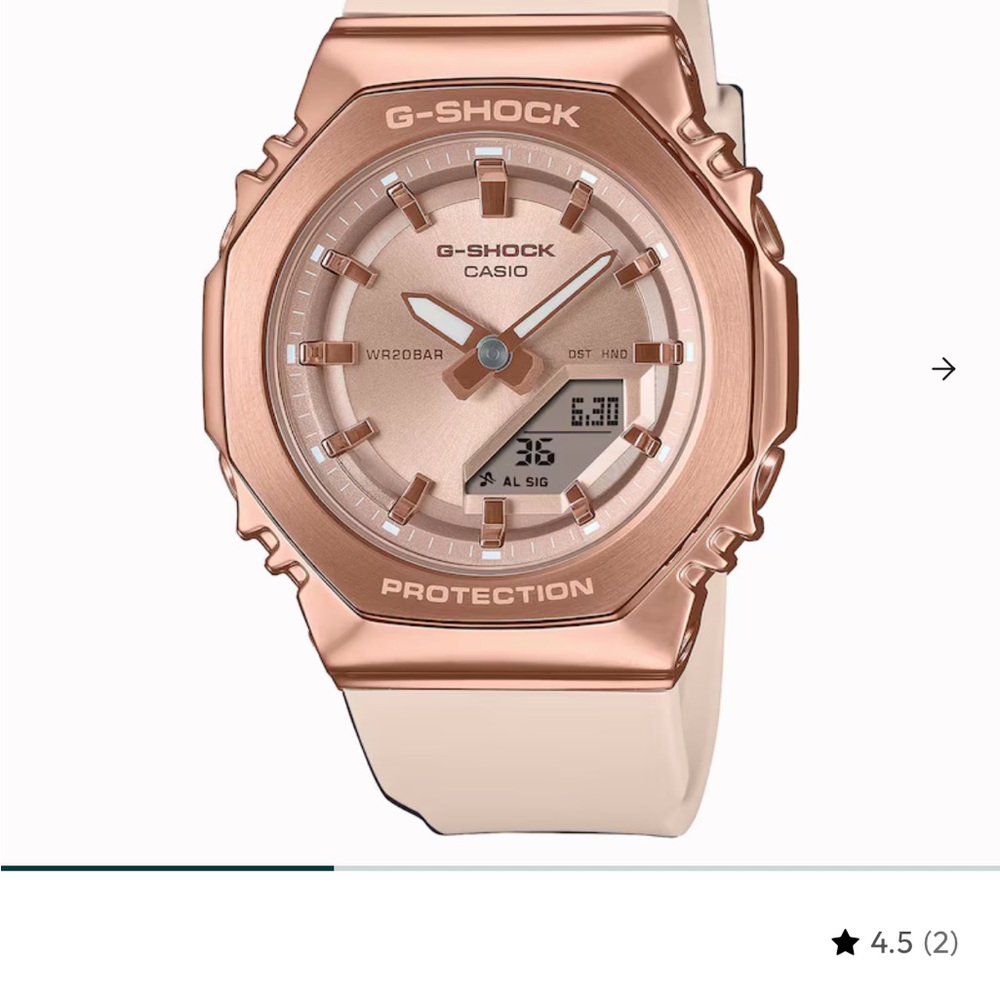 Casio G-Shock Rose Gold Case with Blush Band Analog-Digital Watch